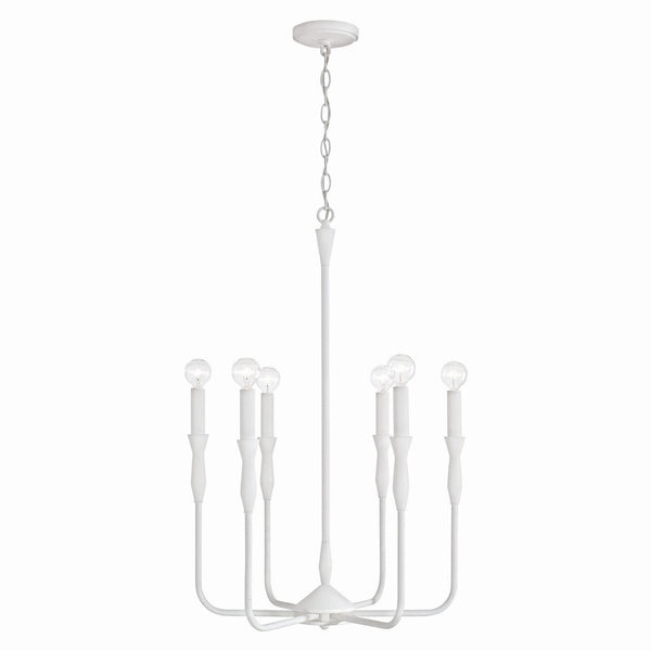 Six Light Chandelier from the Paloma Collection in Textured White Finish by Capital Lighting (Clearance Display, Final Sale)