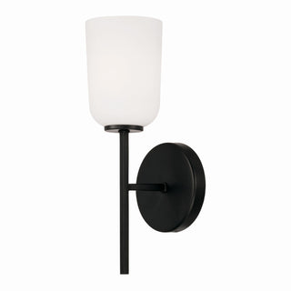 Buy matte-black-with-soft-white-glass-glass-and-white-shade Lawson Outdoor (Damp) Wall Sconce by Capital Lighting