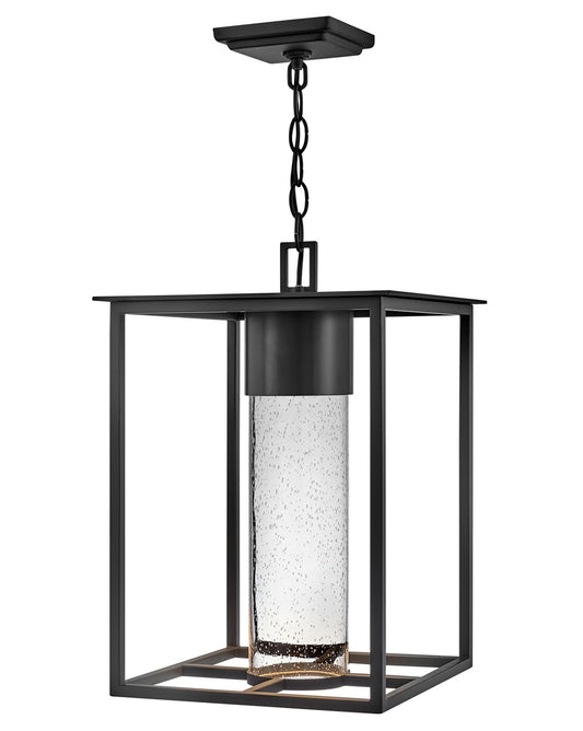 Coen Hanging Lanterns by Hinkley – Lights: 1 Light (12.00"L x 12.00"W x 17.75"H) – Finish: Black with Clear Seedy Glass and Clear Seedy Shade – Light Output: 3000K – Hinkley-17022BK-LL