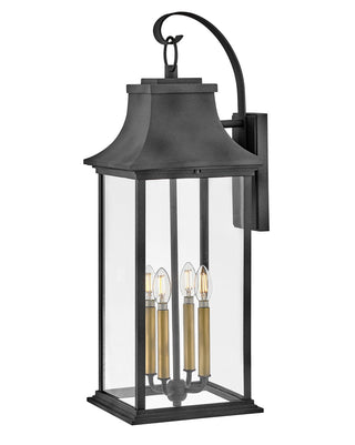 Buy aged-zinc-with-clear-glass-and-clear-shade Adair Outdoor (Wet) Wall Lantern by Hinkley