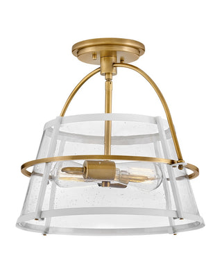 Buy heritage-brass-with-clear-seedy-glass-and-clear-seedy-shade Tournon Semi Flush Mount Light by Hinkley