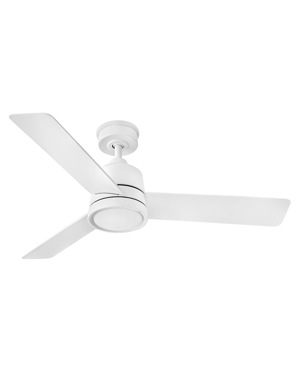 Chet Ceiling Fan with Light by Hinkley – Size: 48.00"L x 48.00"W x 14.50"H – Finish: Matte White Finish with Matte White Blades – Light Output: 3000K – Hinkley-905248FMW-LWA
