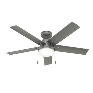 Buy matte-silver-finish-with-matte-silver-blades Sea Point Ceiling Fan with Light by Hunter
