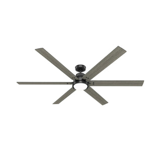 Buy matte-black-finish-with-matte-black-and-reversible-dark-gray-oak-blades Gravity Ceiling Fan with Light by Hunter