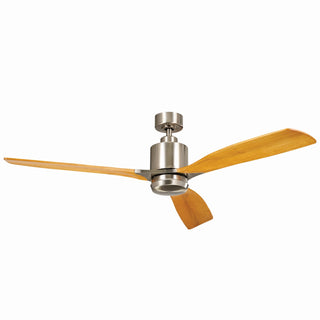 Buy brushed-stainless-steel-finish-with-weathered-white-walnut-blades Ridley II Ceiling Fan with Light by Kichler