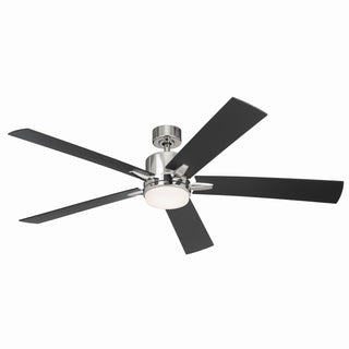 Buy polished-nickel-finish-with-black-blades Lucian Elite XL Ceiling Fan with Light by Kichler