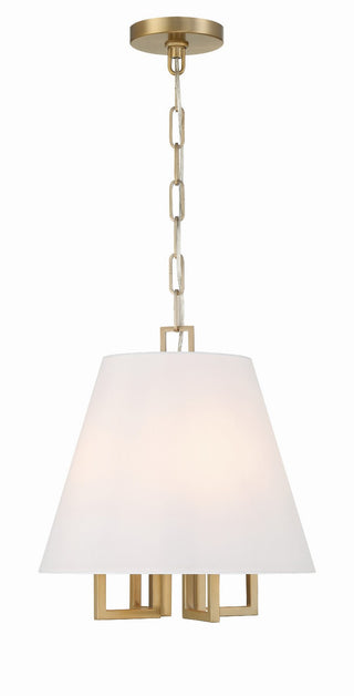 Buy vibrant-gold-and-white-shade Westwood Chandelier by Crystorama
