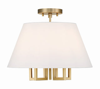 Buy vibrant-gold-and-white-shade Westwood Flush Mount Ceiling Light by Crystorama