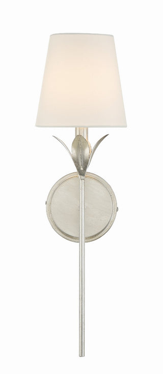 Buy antique-silver-and-white-shade Broche Wall Sconce by Crystorama