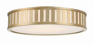 Buy vibrant-gold-and-white-shade Kendal Outdoor (Damp) Flush Mount Ceiling Light by Crystorama
