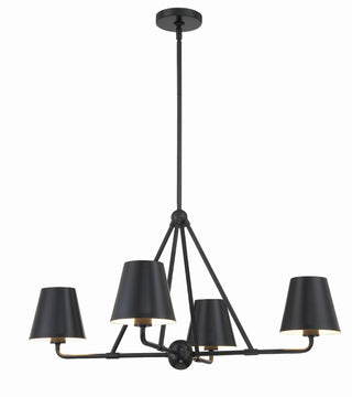 Buy matte-black-and-black-shade Xavier Outdoor (Damp) Chandelier by Crystorama