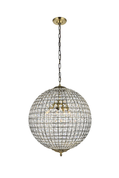 Earlene Pendant by Elegant Lighting – Lights: 4 Light (20.00"L x 20.00"W x 24.50"H) – Finish: Antique Bronze and Clear Shade – Elegant Lighting-LD5027