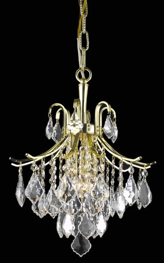 Buy gold-and-clear-shade Amelia Pendant by Elegant Lighting