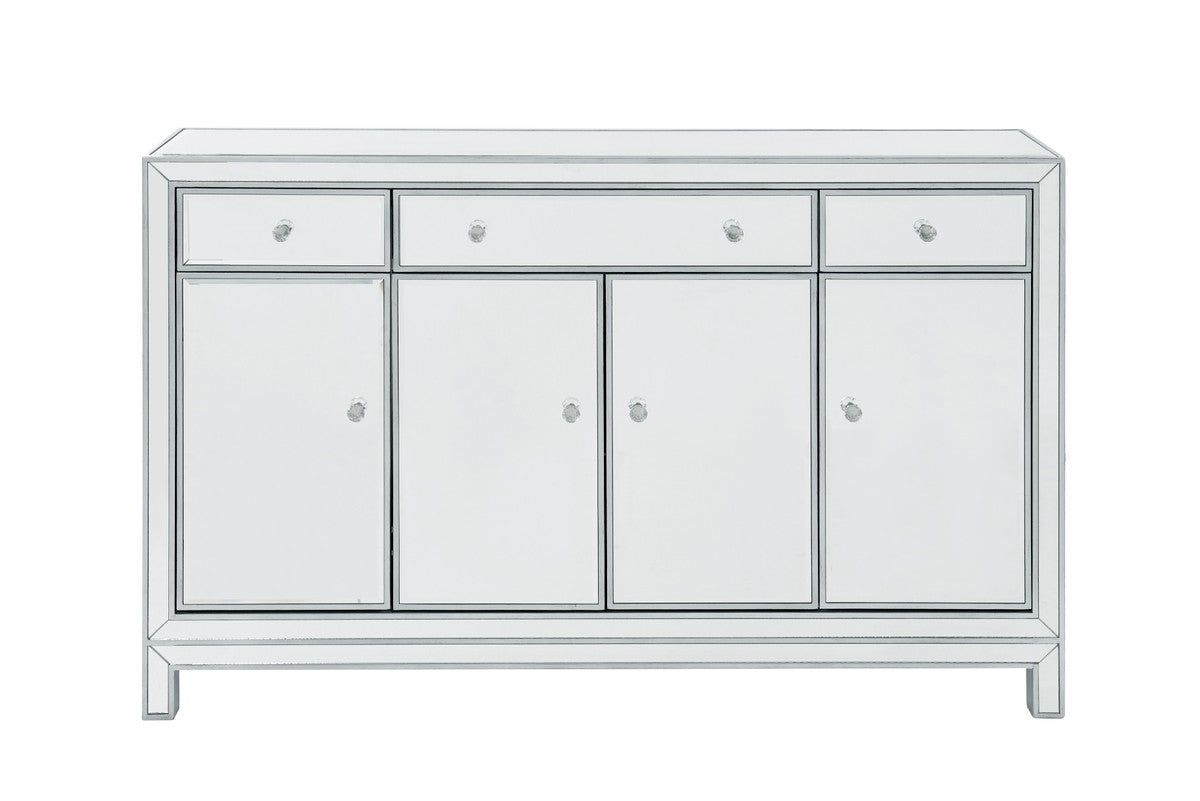 REFLEXION Cabinet by Elegant Lighting – Size: 56.00"L x 13.00"W x 36.00"H – Finish: Antique Silver – Elegant Lighting-MF72001