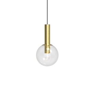 Buy satin-brass-with-clear-glass-glass-and-clear-shade Bubbles Pendant by Sonneman
