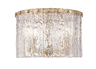 Buy modern-gold-with-clear-glass-and-clear-textured-shade Glacier Outdoor (Damp) Flush Mount Ceiling Light by Z-Lite