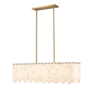 Buy rubbed-brass-with-alabaster-glass-and-white-shade Viviana Chandelier by Z-Lite