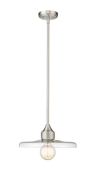Buy brushed-nickel-with-clear-glass-and-clear-shade Paloma Outdoor (Damp) Pendant by Z-Lite