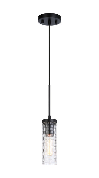 Buy black-with-woven-patterned-glass-glass-and-clear-textured-shade Weaver Pendant by Matteo Lighting