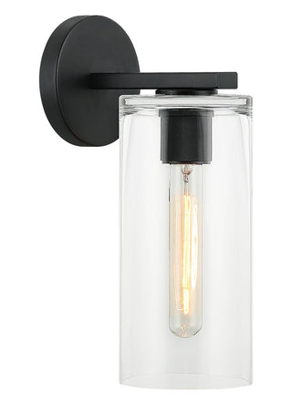 Buy matte-black-with-clear-glass-glass-and-clear-shade Lincoln Sconce by Matteo Lighting