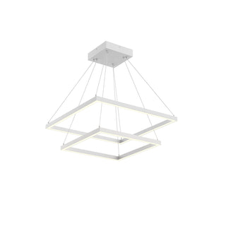 Buy white-with-frosted-silicone-diffuser-glass-and-white-shade Piazza Chandelier by Kuzco Lighting
