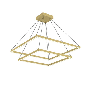 Buy brushed-gold-with-frosted-silicone-diffuser-glass-and-white-shade Piazza Chandelier by Kuzco Lighting