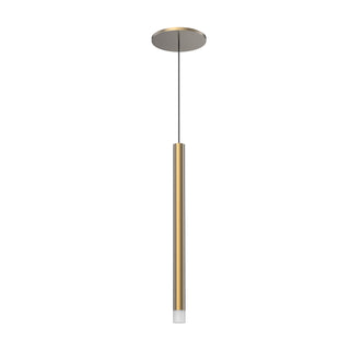 Buy brushed-gold-with-acrylic-with-sandblasted-interior-glass-and-white-shade Elixir Pendant by Kuzco Lighting