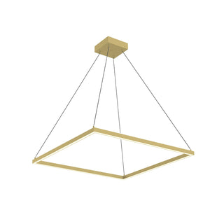 Buy brushed-gold-with-frosted-silicone-diffuser-glass-and-white-shade Piazza Pendant by Kuzco Lighting
