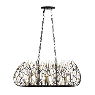 Buy matte-black-french-gold-with-premium-pre-installed-crystal-glass-and-clear-shade Bask Pendant by Varaluz