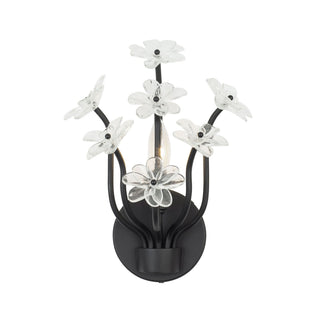 Buy matte-black-with-handmade-glass-flowers-glass Wildflower Sconce by Varaluz