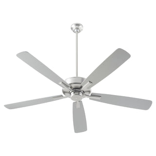 Buy satin-nickel-finish-with-silver-and-reversible-weathered-gray-blades Ovation Ceiling Fan by Quorum