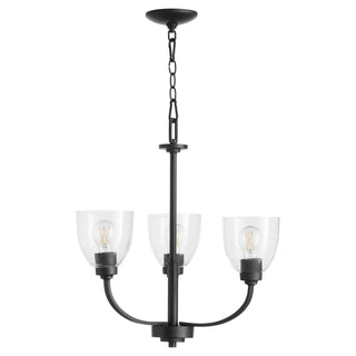 Buy textured-black-with-clear-seeded-glass-and-clear-seedy-shade Reyes Outdoor (Damp) Chandelier by Quorum