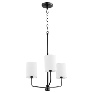 Buy matte-black-with-white-glass-and-white-shade Harmony Outdoor (Damp) Chandelier by Quorum