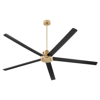 Buy aged-brass-finish-with-matte-black-and-reversible-matte-black-blades Revel Outdoor (Damp) Ceiling Fan by Quorum