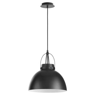 Buy matte-black-with-black-glass-and-black-shade Pruitt Outdoor (Damp) Pendant by Quorum