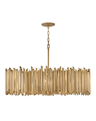 Buy burnished-gold-and-brass-gold-shade Roca Chandelier by Hinkley