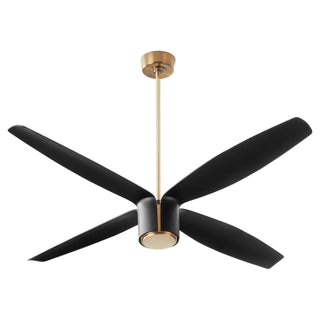 Buy aged-brass-w-black-blades-finish-with-matte-black-blades Samaran Outdoor (Damp) Ceiling Fan by Oxygen