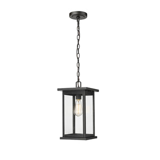 Buy powder-coated-black-with-clear-glass Bowton Outdoor (Damp) Lantern by Millennium