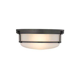 Buy matte-black-with-frosted-glass-and-frosted-shade Arlson Flush Mount Light by Millennium