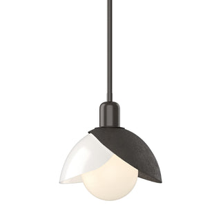 Buy oil-rubbed-bronze-with-white-art-glass-bb-glass-and-white-shade Brooklyn Pendant by Hubbardton Forge