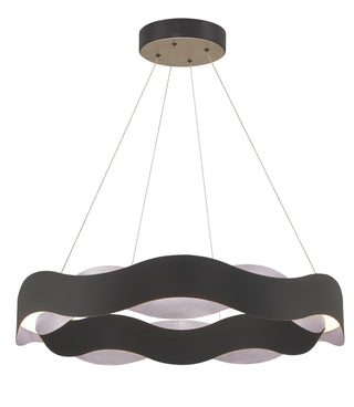 Buy silver-black-with-ring-silver-glass-glass-and-metal-shade Vaughan Chandelier by Eurofase