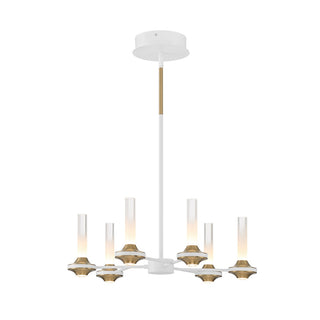 Buy white-with-cylinder-white-acrylic-glass-and-clear-shade Torcia Chandelier by Eurofase