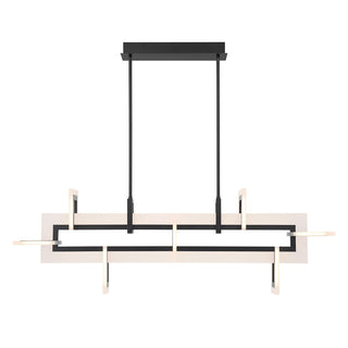 Buy black-with-frosted-white-glass-and-frosted-shade Inizio Chandelier by Eurofase