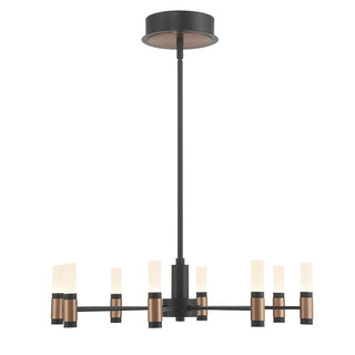 Buy brass-black-with-cylinder-white-acrylic-glass-and-frosted-shade Albany Chandelier by Eurofase