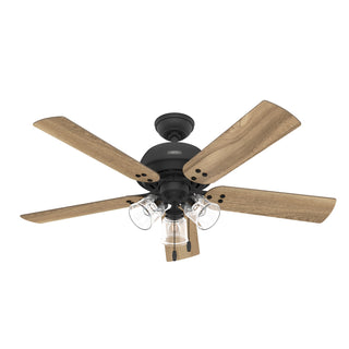 Buy matte-black-finish-with-natural-oak-and-reversible-golden-maple-blades Shady Grove Ceiling Fan with Light by Hunter