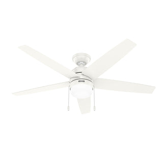 Buy fresh-white-finish-with-fresh-white-and-reversible-light-oak-blades Bardot Ceiling Fan with Light by Hunter