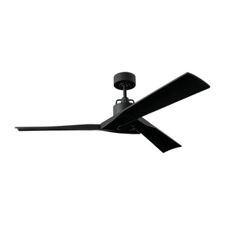 Buy midnight-black-finish-with-midnight-black-blades 3-Blades Alma Outdoor (Damp) Ceiling Fan (Light Kit Available) by Visual Comfort Fan