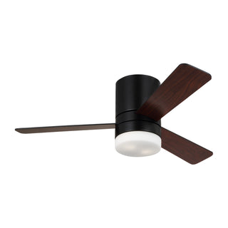 Buy midnight-black-finish-with-american-walnut-and-reversible-midnight-black-blades Era Outdoor (Damp) Hugger Ceiling Fan with Light by Generation Lighting