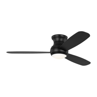 Buy midnight-black-finish-with-midnight-black-blades 3-Blades Orbis Outdoor (Damp) Hugger Ceiling Fan with Light by Generation Lighting