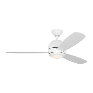 Buy matte-white-finish-with-midnight-black-blades 3-Blades Orbis Outdoor (Damp) Ceiling Fan with Light by Generation Lighting